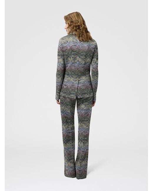 Missoni Gray Tailored Space-Dye Viscose Lamé Trousers