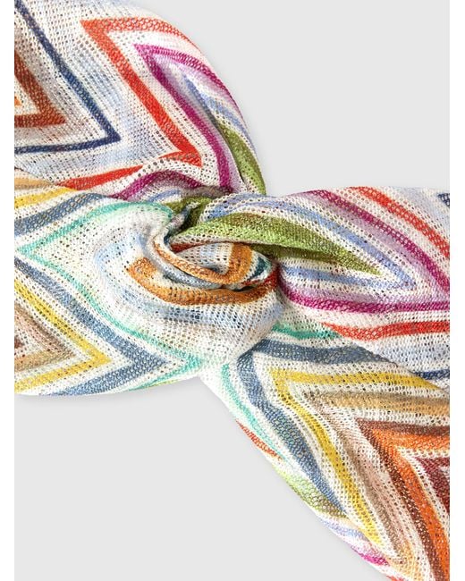 Missoni White Zig Zag Printed Fabric Hairband