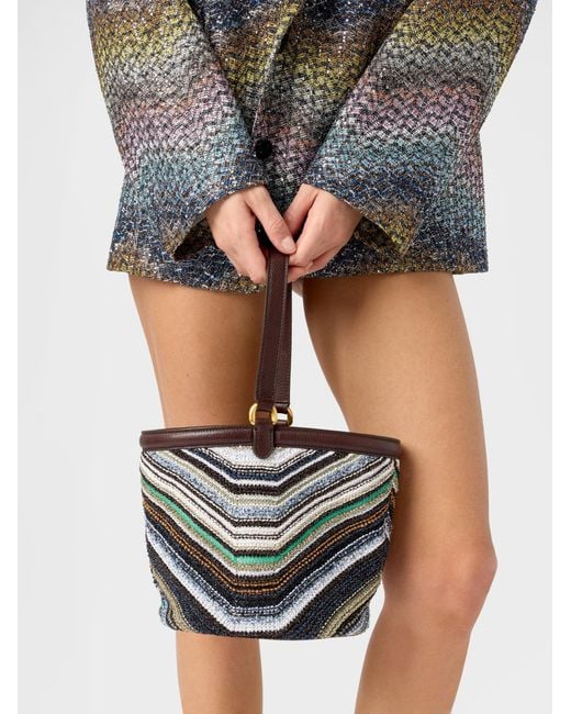 Borsa Secchiello di Missoni in White