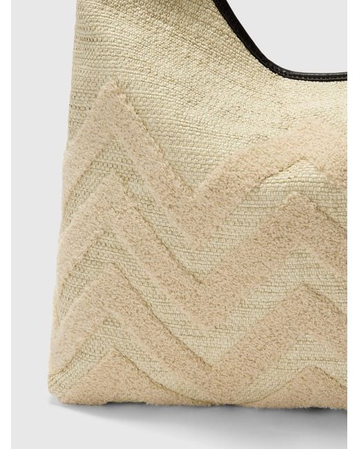 Missoni Natural Leather And Canvas Hobo Bag