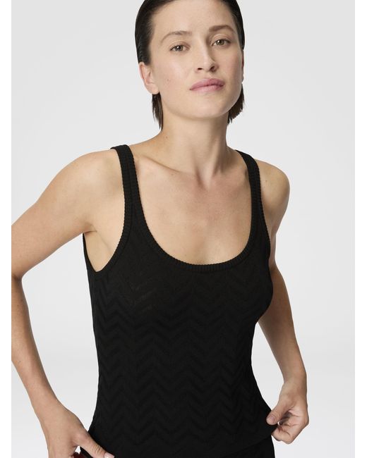 Missoni Black Stretch Chevron Cotton And Viscose Tank Top