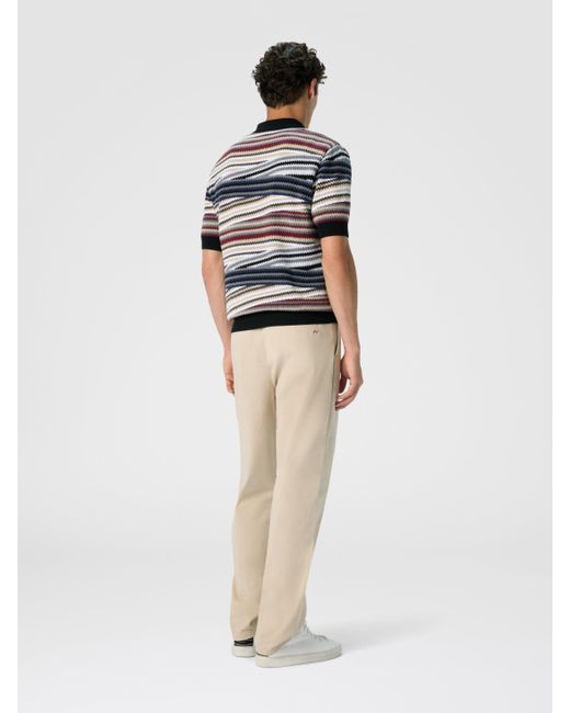 Missoni Kurzarm-Poloshirt Mit Knöpfen Und Gestreiftem Zickzack, Herren, Größe in White für Herren