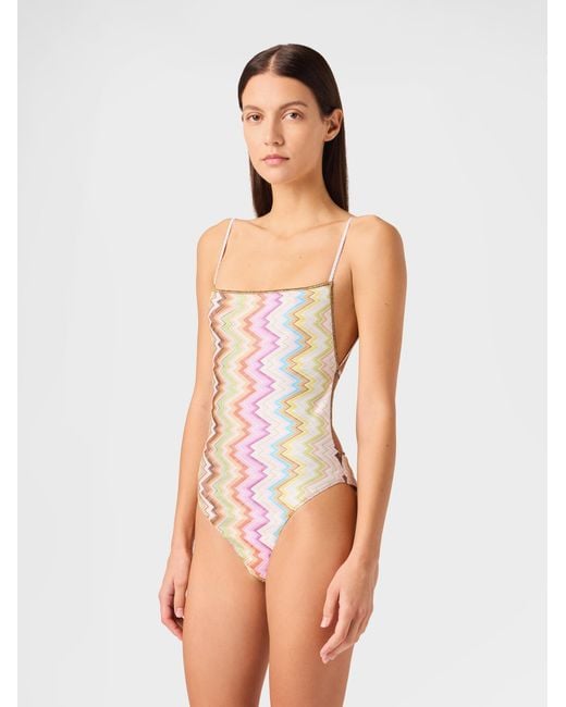 Missoni White Printed One-Piece Swimsuit With Open Back