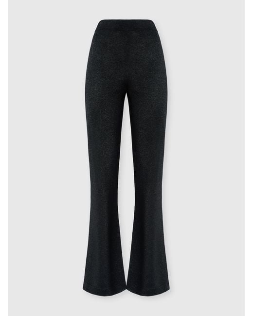 Missoni Black Lamé Fabric Flare Trousers