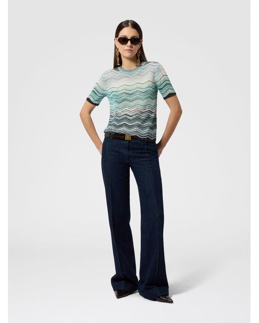 Missoni Blue Crew-Neck T-Shirt