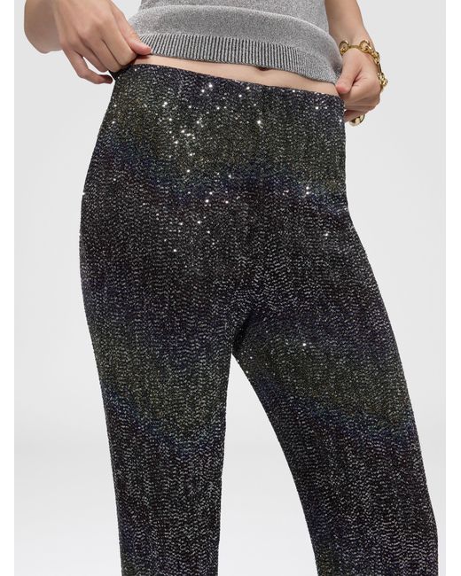 Missoni Gray Flare Trousers With Woven Greek Key Motif