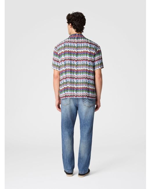 Missoni Blue Bowling Shirt for men