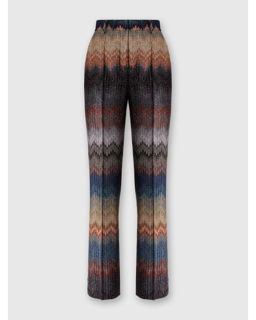 Missoni Women's Blue Trumpet Pants With Snake Pattern