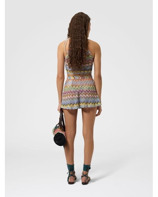 Missoni White Viscose Lamé Top With Thin Straps