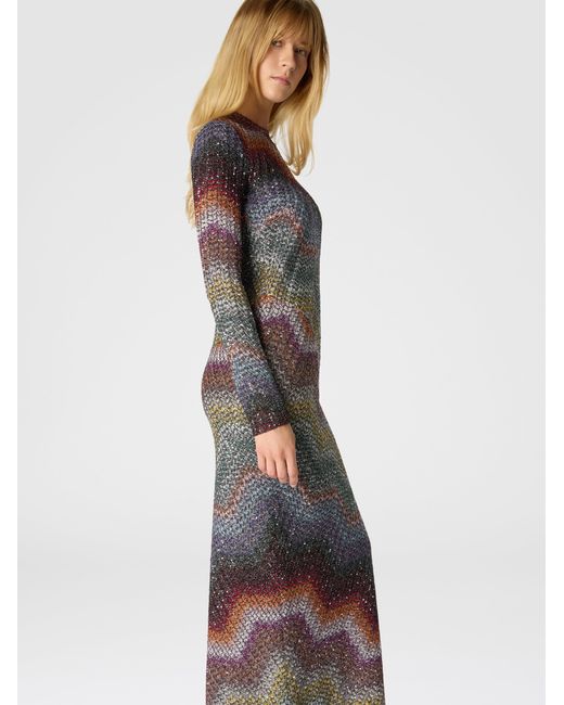 Missoni Gray Long-Sleeved Dress