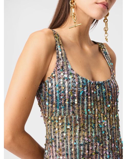 Missoni White Sleeveless Long Dress With Zigzag Texture