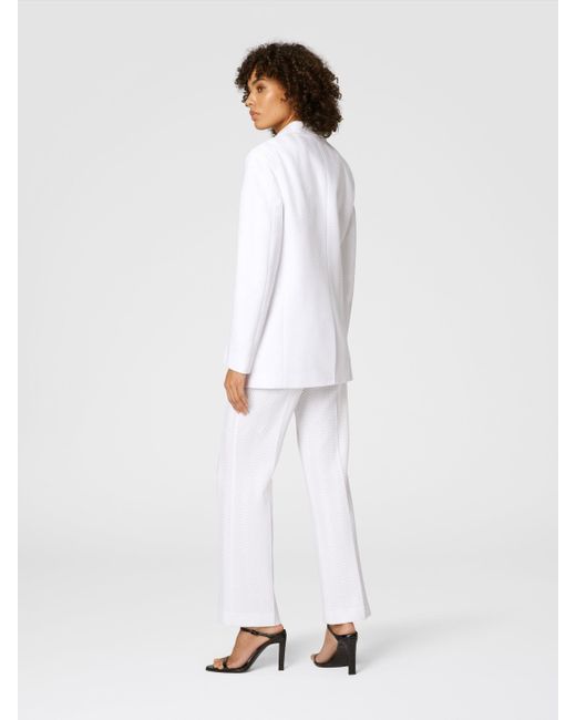 Blazer À Simple Boutonnage En Coton Et Viscose Zigzag Ton Sur Ton, Femme, Taille Missoni en coloris White