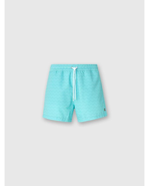 Missoni Blue Tonal Zigzag Swim Trunks for men