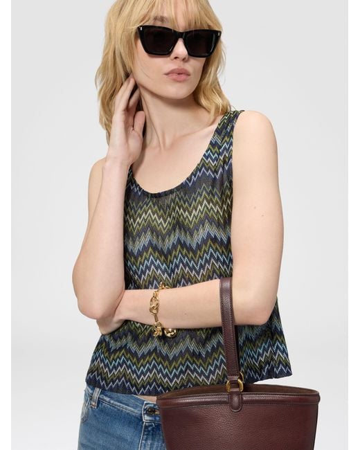 Missoni Multicolor Sleeveless Viscose Top With Snake Motif