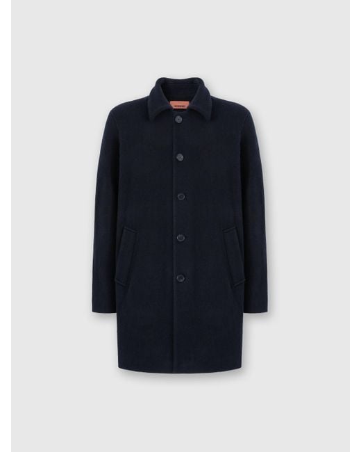 Missoni Blue Double Knit Coat With Zigzag Pattern for men