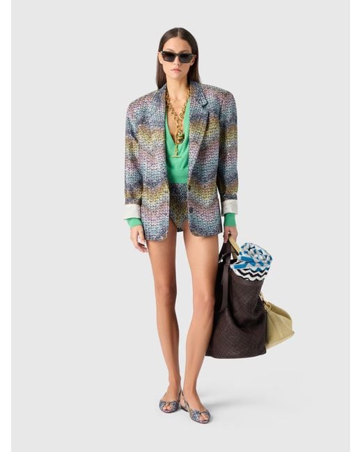 Missoni Blue Oversized Single-Breasted Blazer