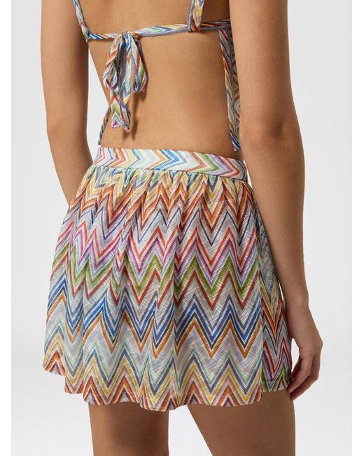 Missoni White Zig Zag Printed Fabric Shorts