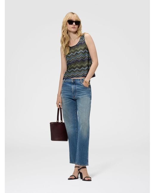 Missoni Multicolor Sleeveless Viscose Top With Snake Motif