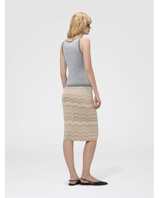 Missoni Natural Chevron Wool And Viscose Mini Skirt