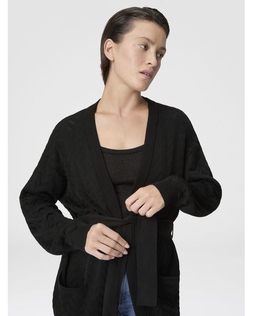 Missoni Black Chevron Cotton And Viscose Cardigan With Belt