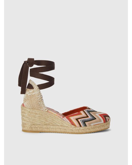 Espadrillas Motivo Zig Zag Con Zeppa Media, Donna, Taglia di Missoni in Pink