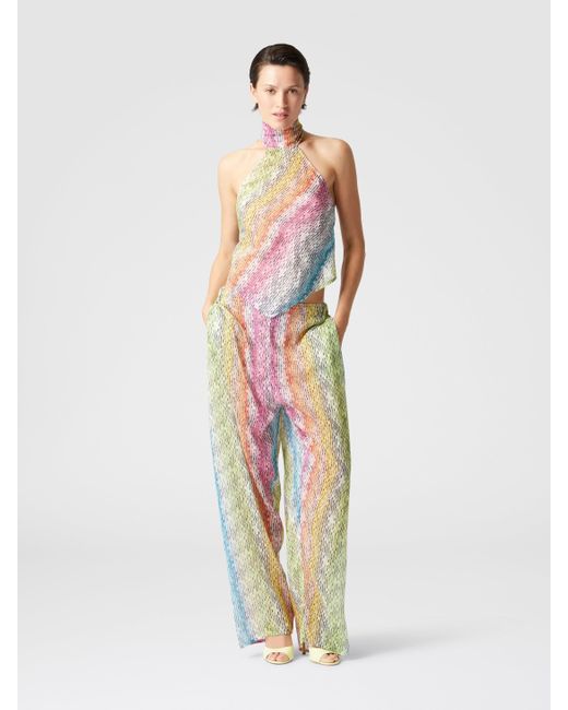 Missoni White Sleeveless Turtleneck Top