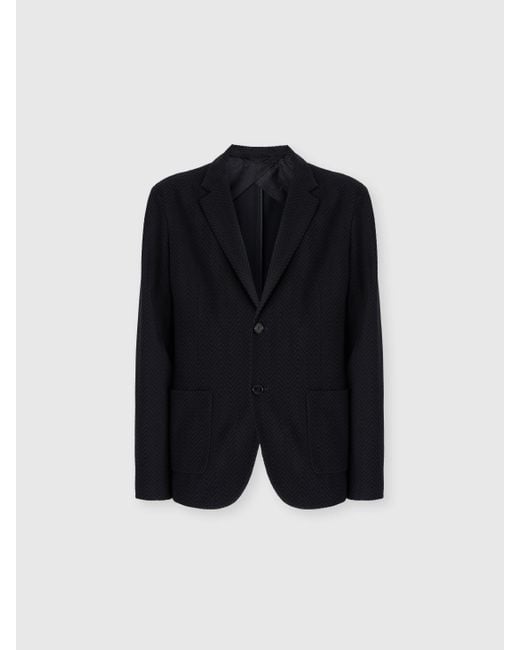 Missoni Blue Single-Breasted Jacket With Zigzag Pattern for men