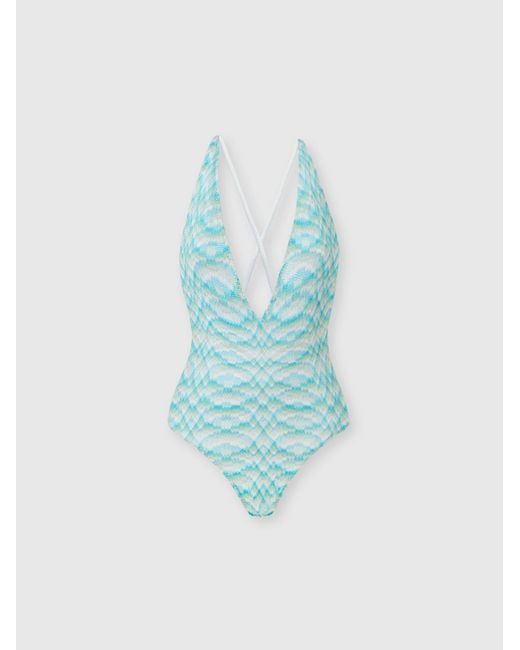Missoni Blue One-Piece Swimsuit