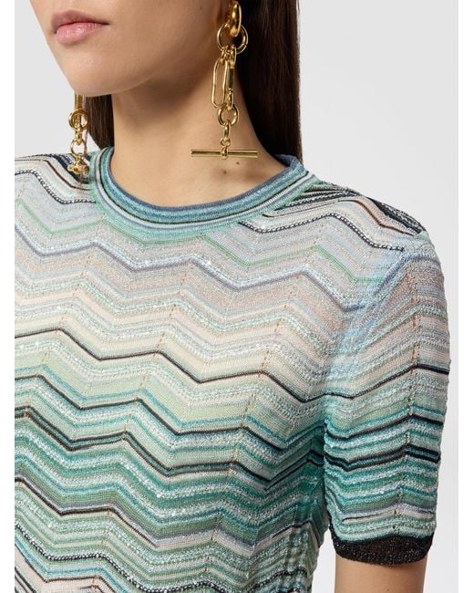 Missoni Blue Crew-Neck T-Shirt