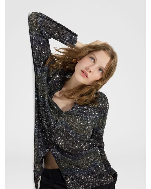 Missoni Black Oversized Shirt With Sequin Applications