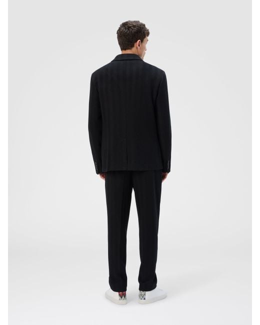 Missoni Blue Single-Breasted Jacket With Zigzag Pattern for men