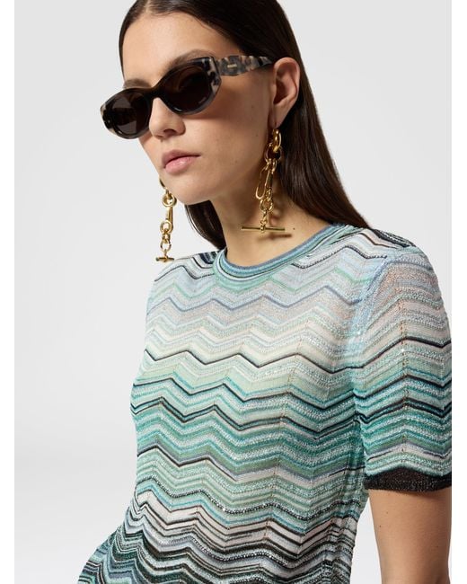 Missoni Blue Crew-Neck T-Shirt