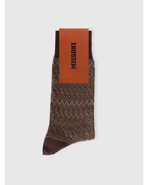 Missoni White Mid-Length Cotton-Blend 3D Zigzag Socks for men