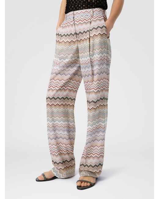 Missoni Natural Dégradé Zig Zag Viscose Trousers