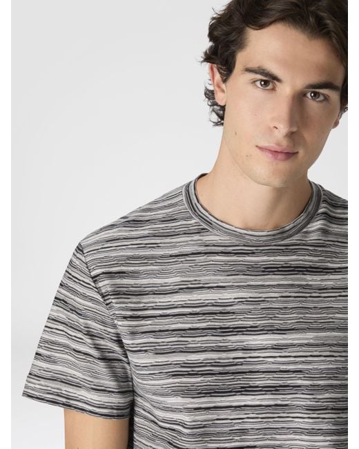 Missoni Gray T-Shirt With Flame And Zigzag Pattern for men