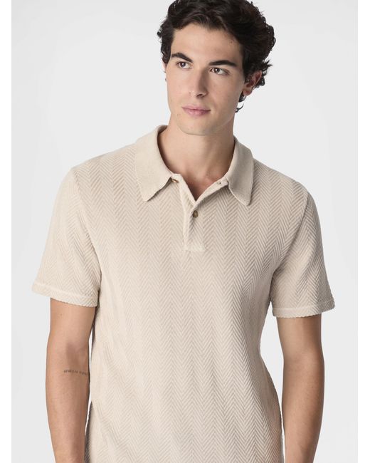 Missoni White Cotton And Viscose Polo Shirt With Tone-On-Tone Zigzag Motif for men