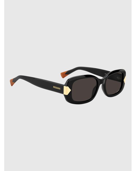 Missoni Black Leisure Rectangular Acetate Sunglasses