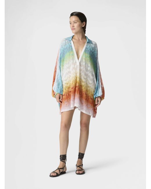 Missoni Blue Short Caftan Cover-Up