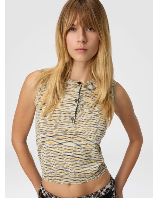 Missoni White Buttoned Vest With Flame Pattern
