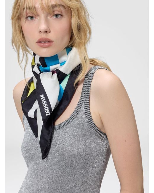 Missoni Blue Pure Silk Foulard
