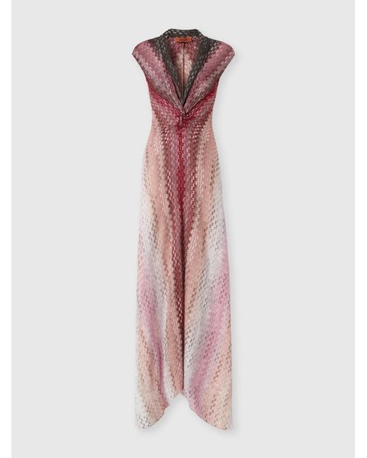 Missoni Pink Long Dress With Sculptural Knot