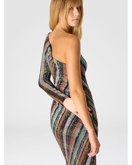 Missoni White Long One-Shoulder Dress