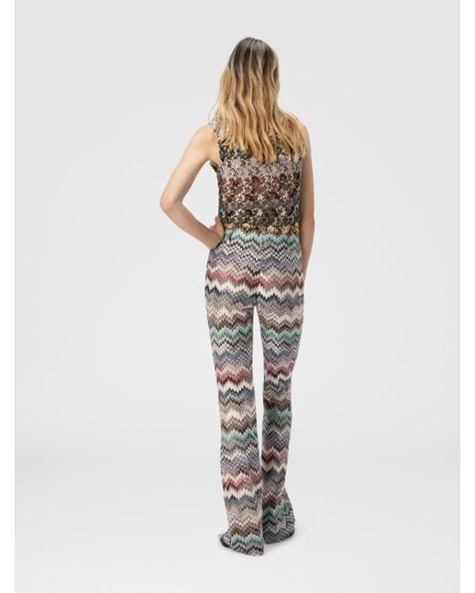 Missoni White Flare Pants With Snake Pattern