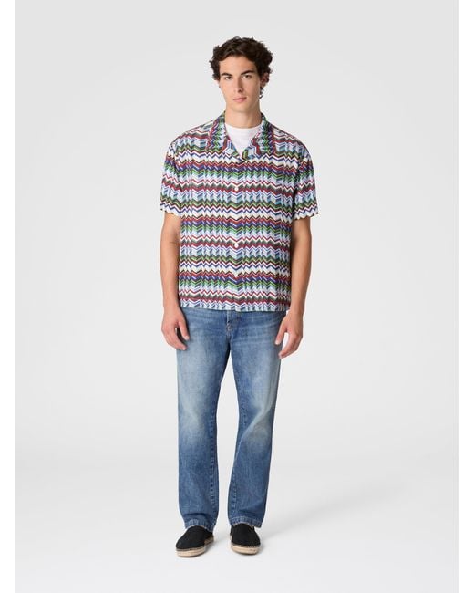 Missoni Blue Bowling Shirt for men
