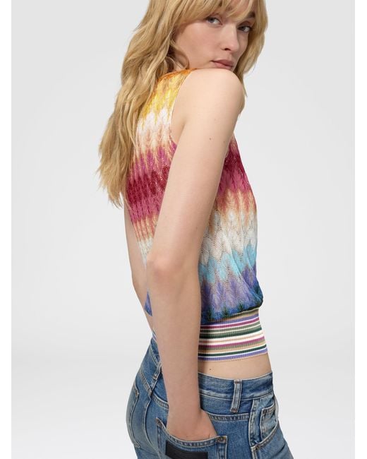 Missoni White Sleeveless Dégradé Viscose Top