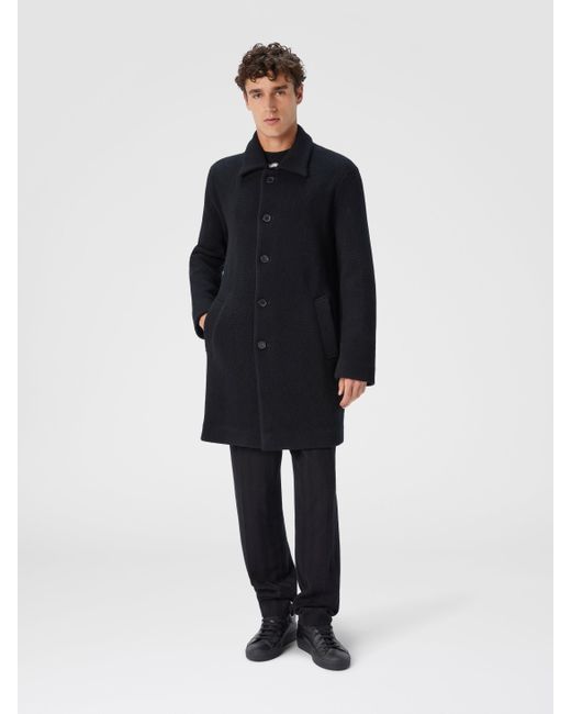 Missoni Blue Double Knit Coat With Zigzag Pattern for men