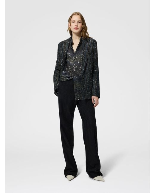 Missoni Blue Striped Lamé Knit Blazer