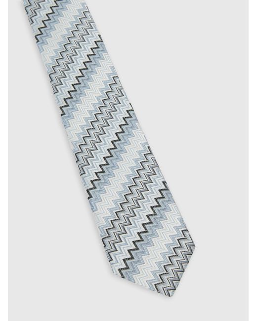 Missoni Blue Pure Silk Tie for men