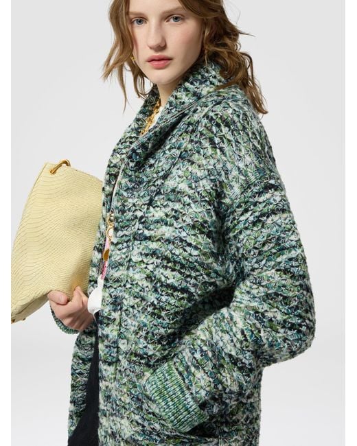 Missoni Green Oversized Full-Zip Cardigan With 3D Construction