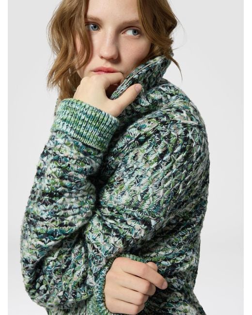 Missoni Green Oversized Full-Zip Cardigan With 3D Construction